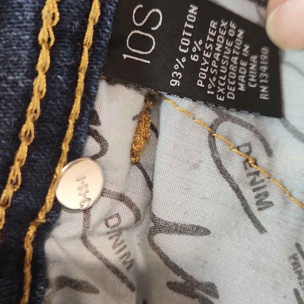 Inc denim dark wash skinny jeans. Size 10 short - Picture 5 of 10
